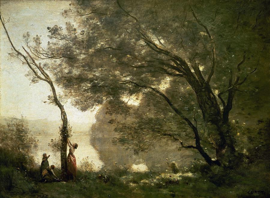 Recollections of Mortefontaine - 1864 - 65x89 cm - oil on canvas. Painting by Jean Baptiste Camille Corot -1796-1875-