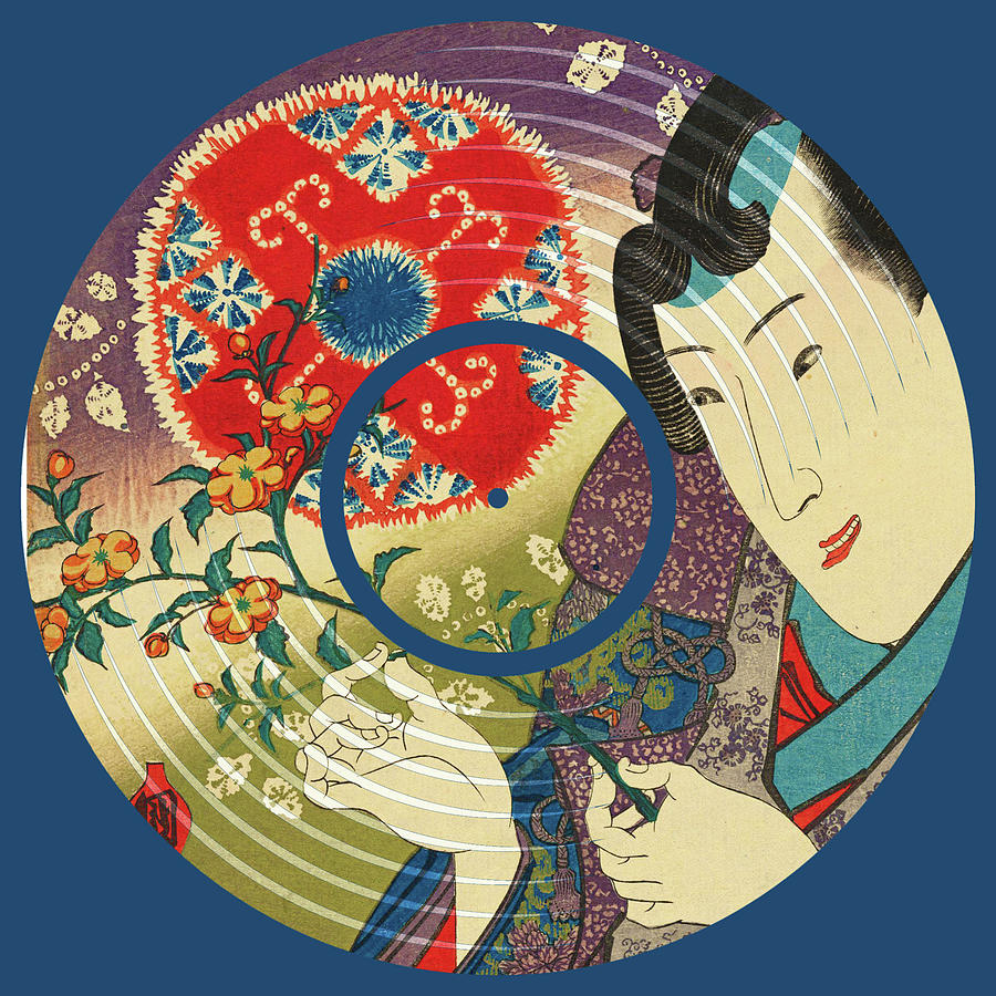 Record Album Vinyl Lp Asian Japanese Man Woman Painting