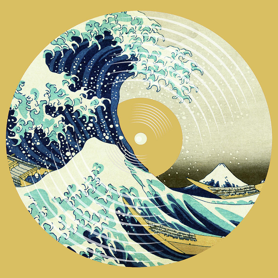 Record Album Vinyl LP Asian Japanese Wave Painting by Tony Rubino