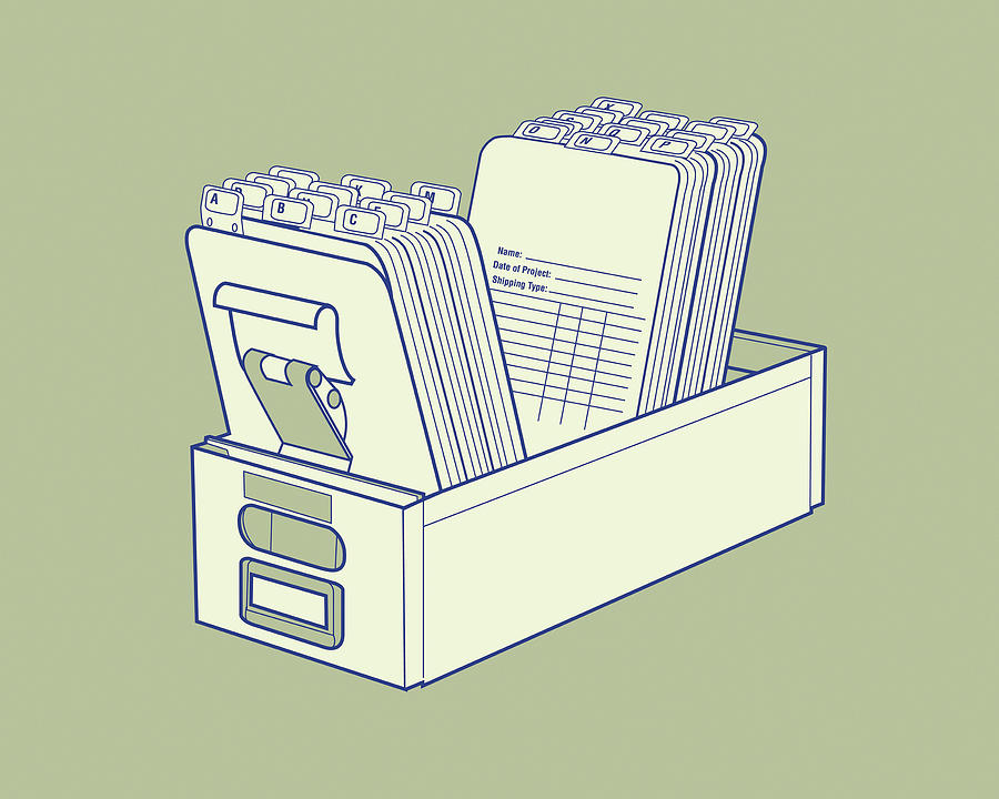 Vintage Drawing - Record File Index by CSA Images