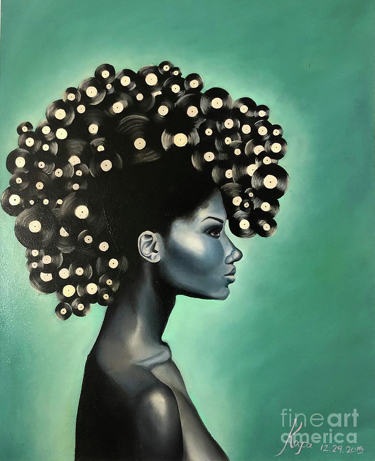 Jazz Painting - Record Woman by Kara DVou