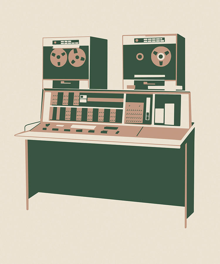 Vintage Drawing - Recording Equipment by CSA Images