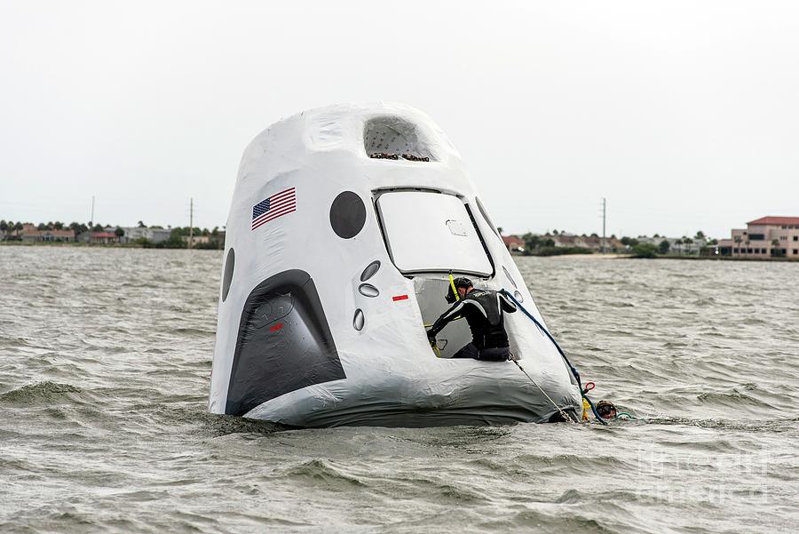 Recovery Training For Crew Dragon Spacecraft Photograph by Spacex/nasa/science Photo Library