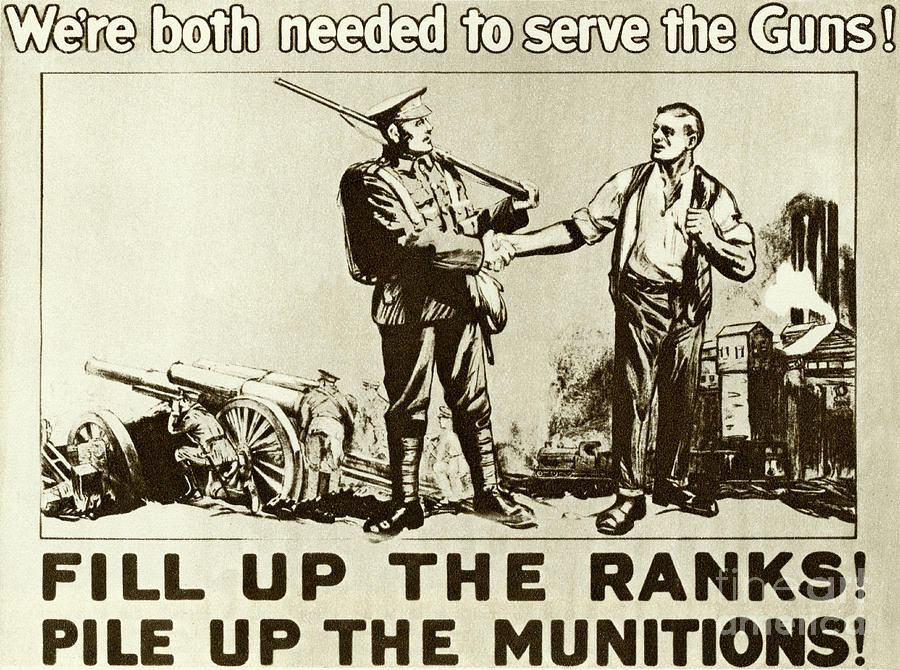 Recruitment vintage poster for the British army in the First World War, 1915 Drawing by English School