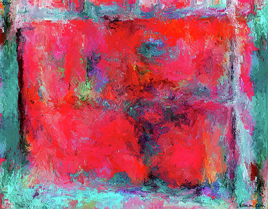 Rectangular Red Painting by Rein Nomm