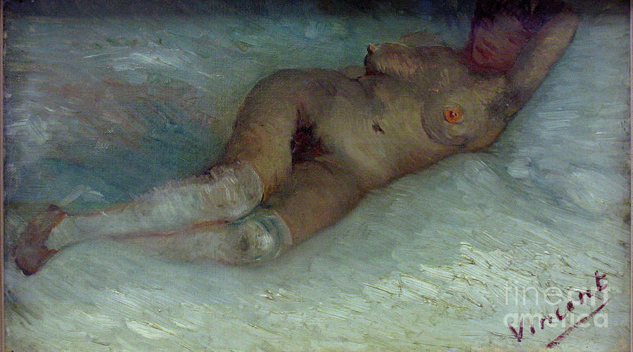 Recumbent Nude. Artist Gogh, Vincent Drawing by Heritage Images Recumbent Nude. Artist Gogh, Vincent Drawing by Heritage Images