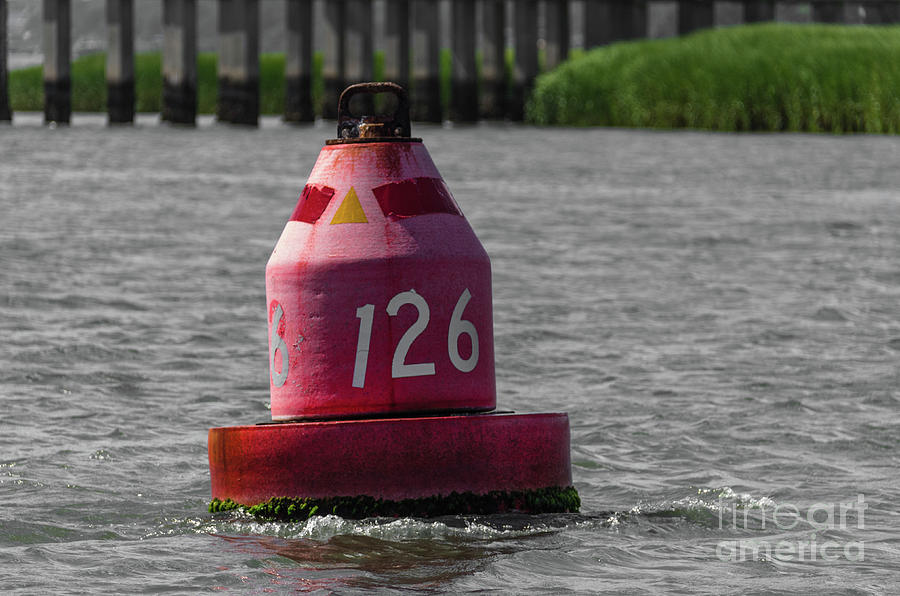 Red 126 Navigation Buoy Photograph by Dale Powell