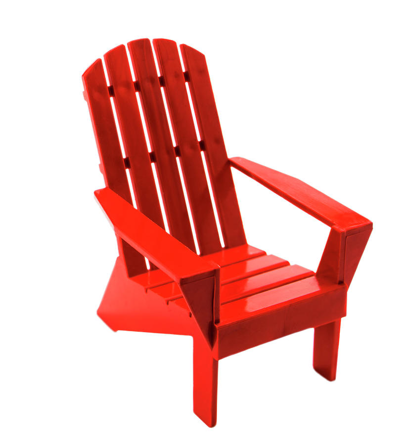 Vintage Drawing - Red Adirondack Chair by CSA Images