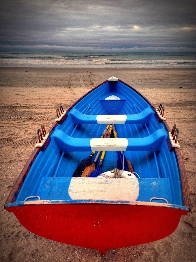 Red And Blue At The Beach 2 Photograph by Jeffrey PERKINS
