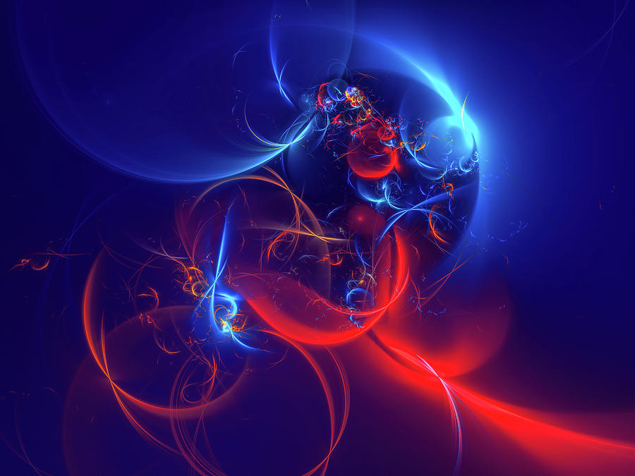 Red and Blue Glow Digital Art by Marfffa Art - Fine Art America