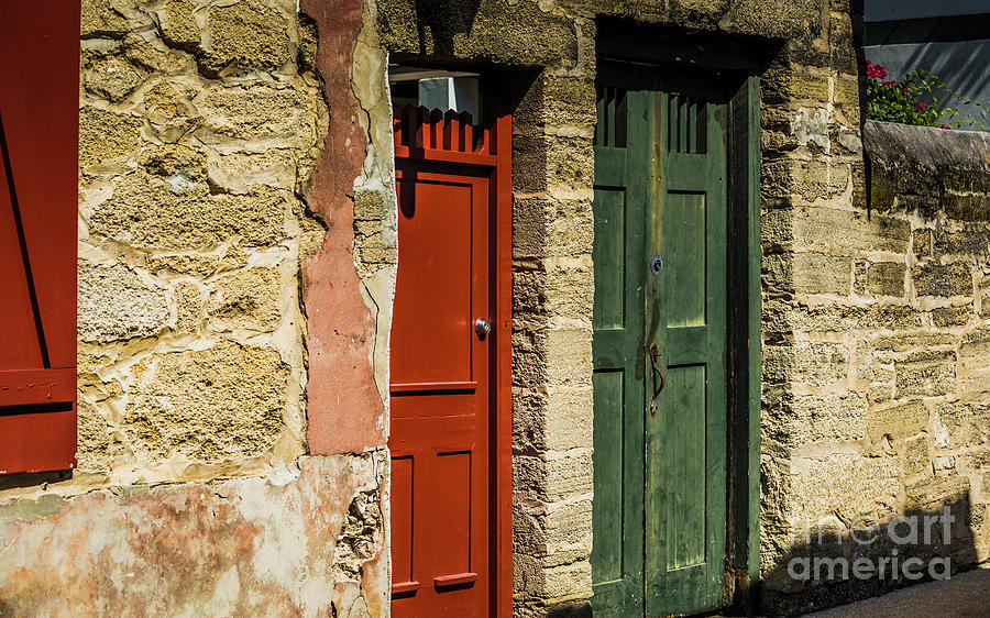 Red and green door Photograph by Agnes Caruso