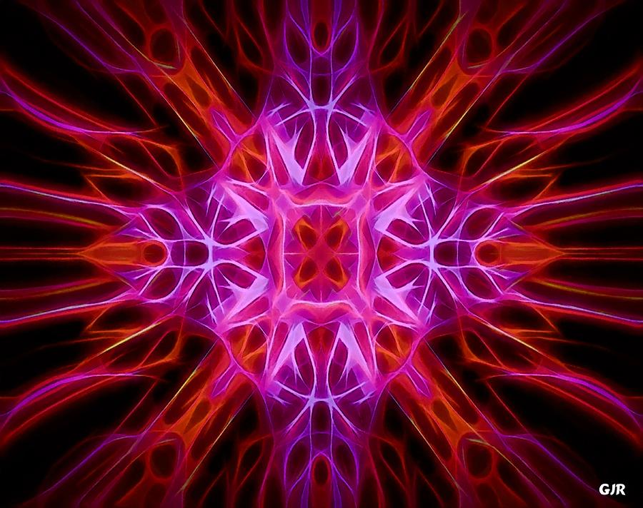 Red And Pink Kaleidoscope Fantasy L A S Digital Art