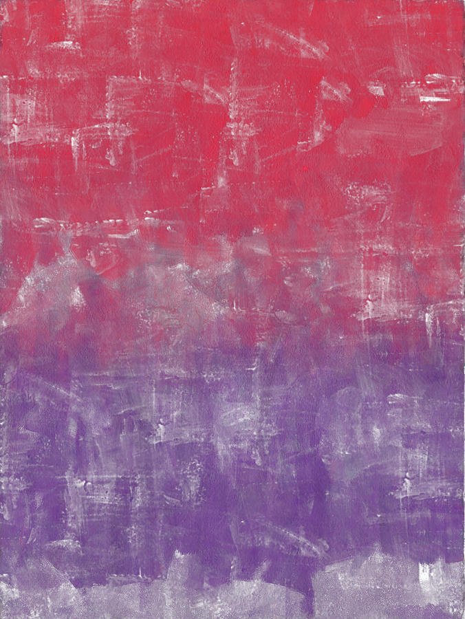 Vintage Mixed Media - Red And Purple Abstract Painting by Tom Quartermaine