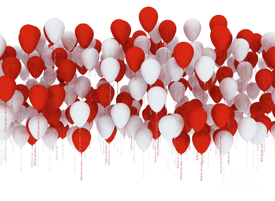 Red And White Balloons Photograph by Jesper Klausen / Science Photo Library