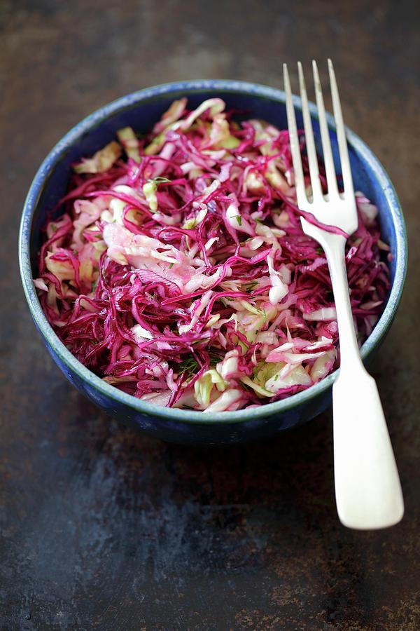 Red And White Cabbage Salad Photograph by Rua Castilho