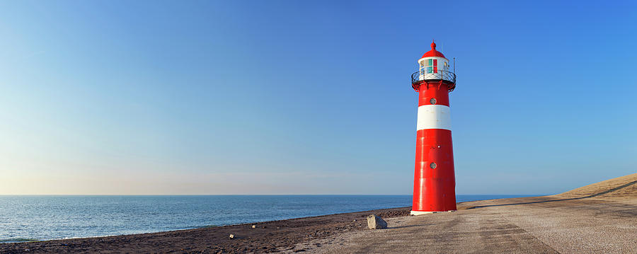Red And White Lighthouse And A Clear Photograph by Sara winter