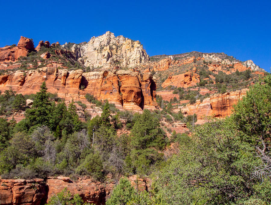 Red and White Rocks on a Sunny Day in Sedona, Arizona Photograph by L Bosco