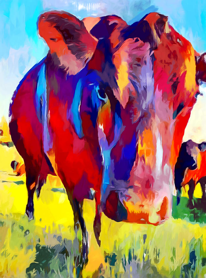 Red Angus Painting by Chris Butler