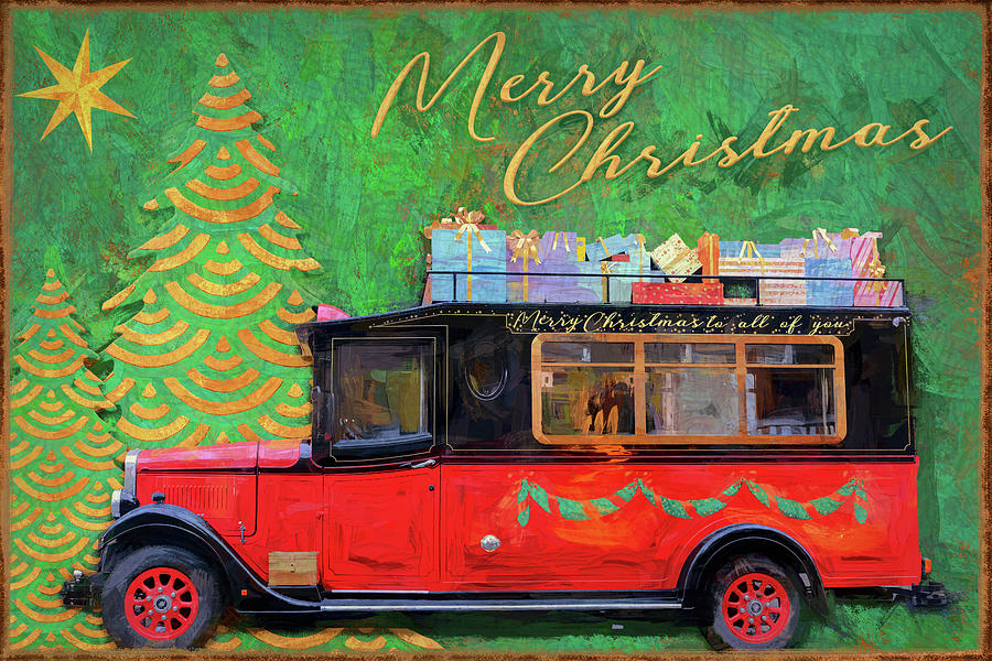 Red Antique Christmas Car Photograph by Cora Niele - Fine Art America