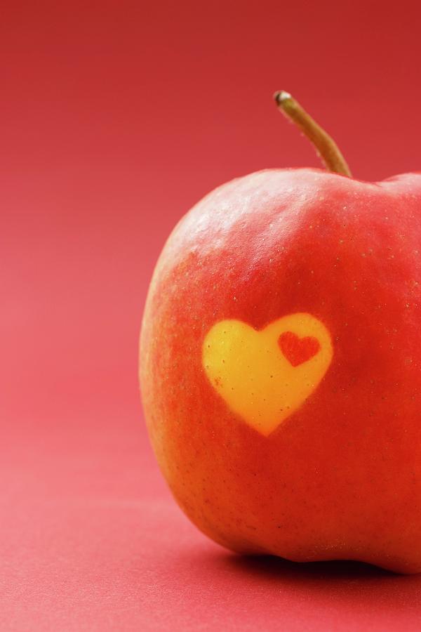 Red Apple With Heart Photograph by Petr Gross
