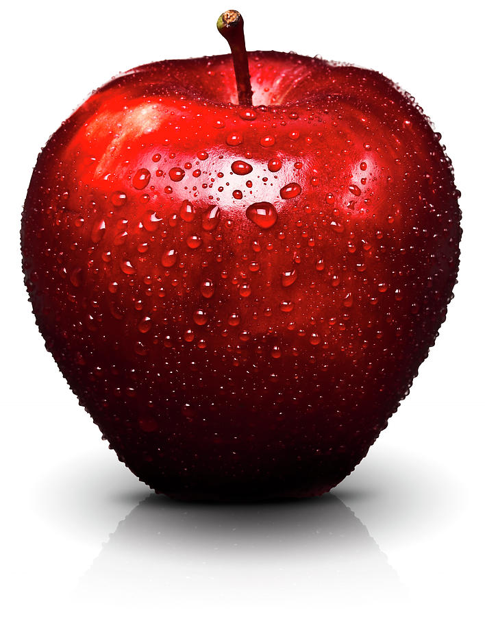 Red Apple With Water Droplets by Creative Crop