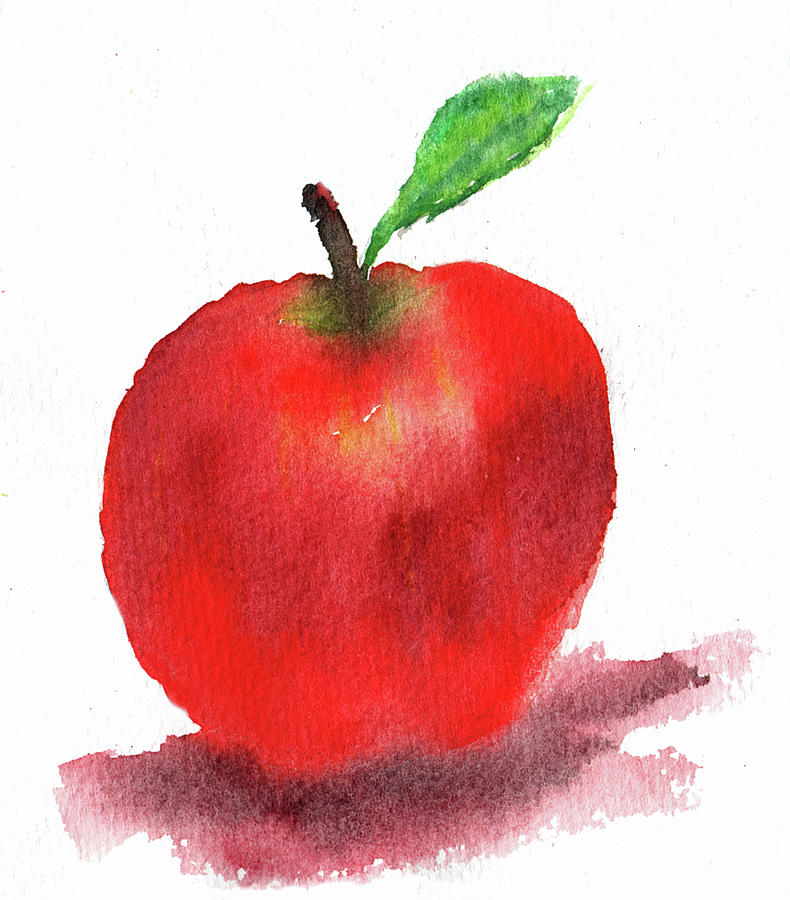 Red Apple Mixed Media - Red Apple by Wolf Heart Illustrations