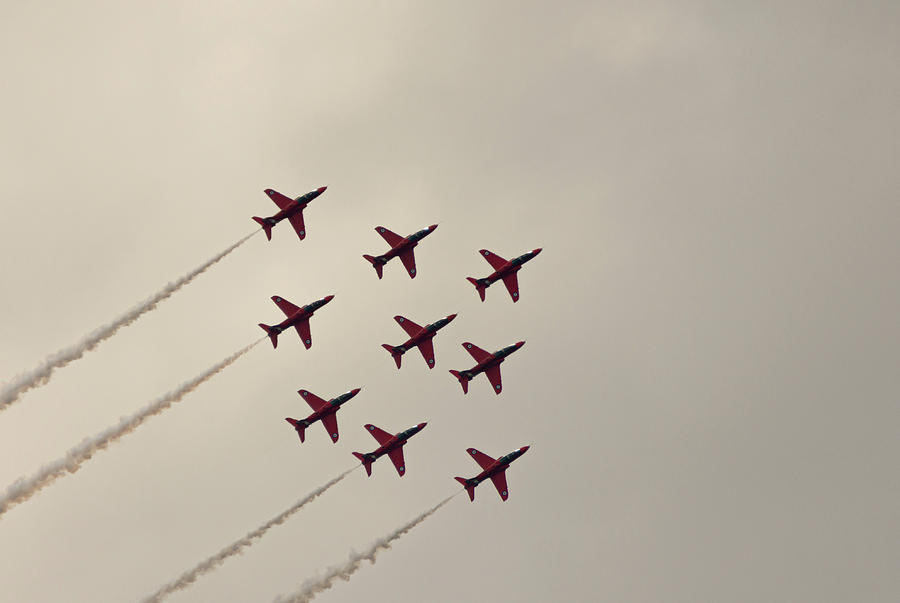 Red Arrows Diamond Formation RAF Cosford 2019 Photograph by Scott Lyons