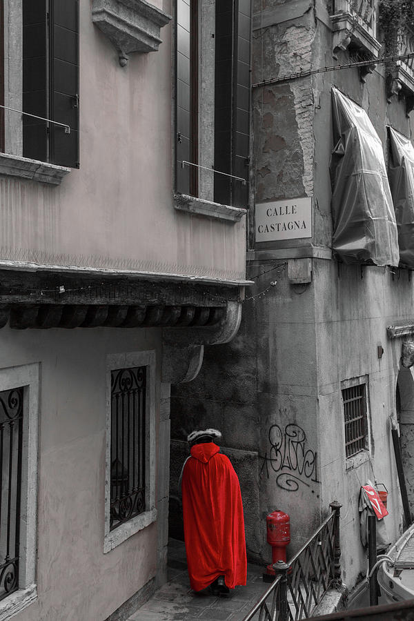 Red at the Venice Carnival Photograph by Georgia Clare