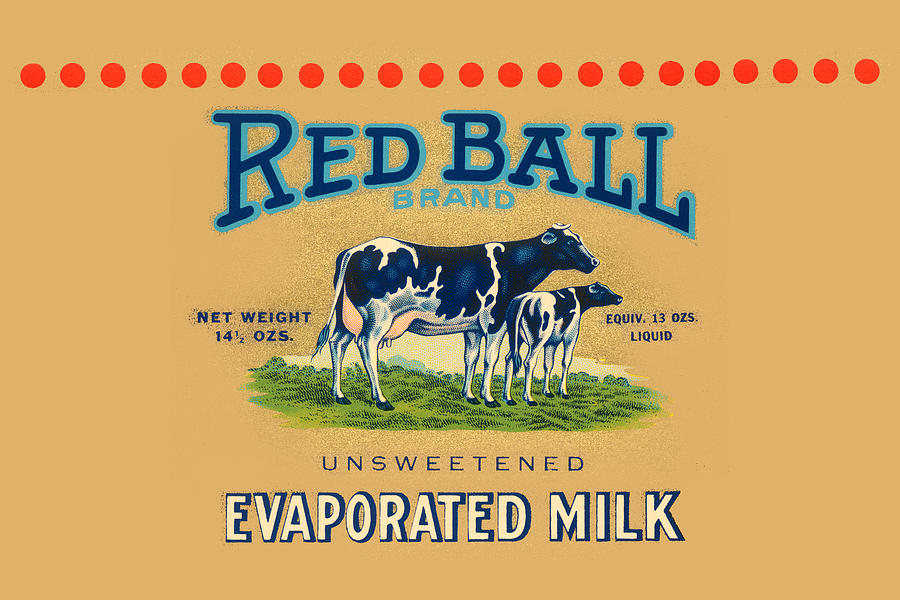 Red Ball Brand Unsweetened Evaporated Milk Painting by Unknown