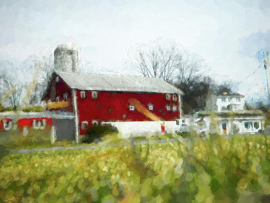 Red Barn 4 #painting Photograph by Andrea Anderegg