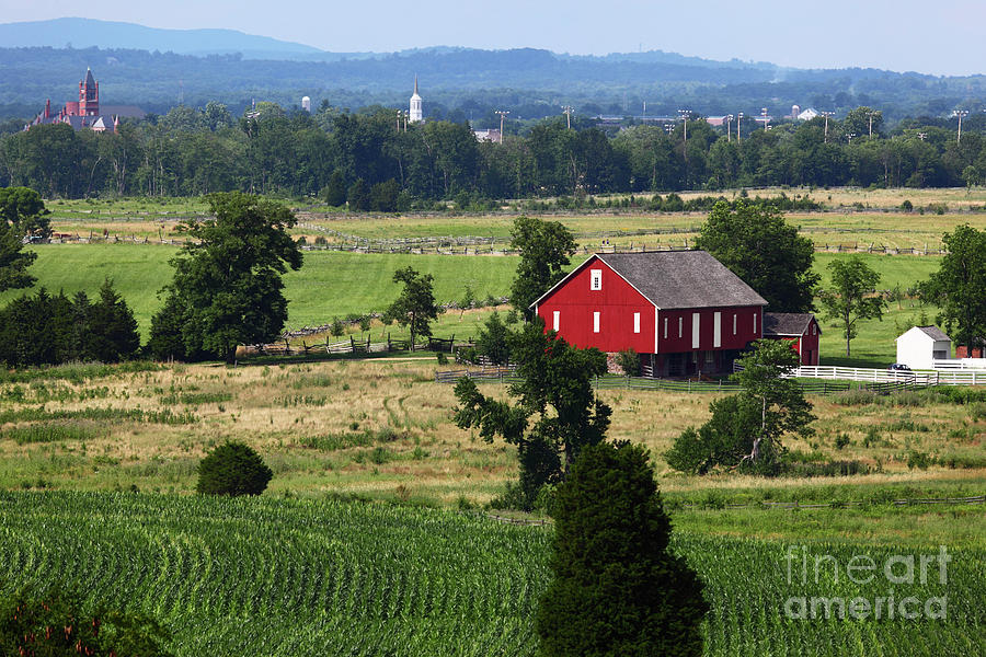 Red Barn and Countryside Near Gettysburg Photograph by James Brunker