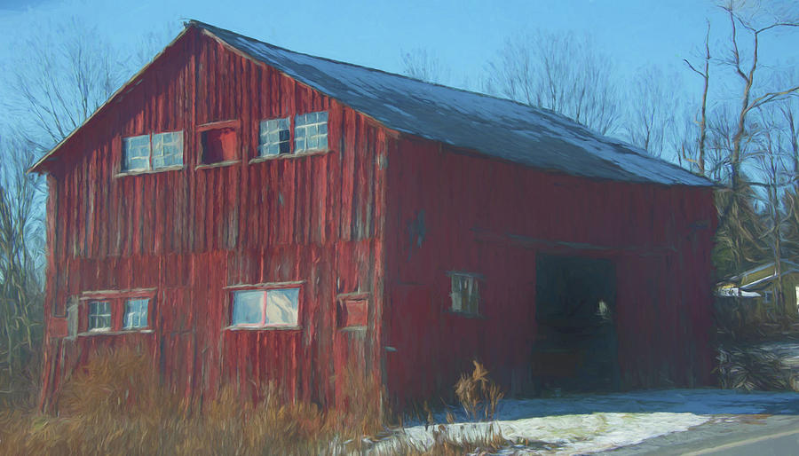 Red Barn as art Photograph by Alan Goldberg