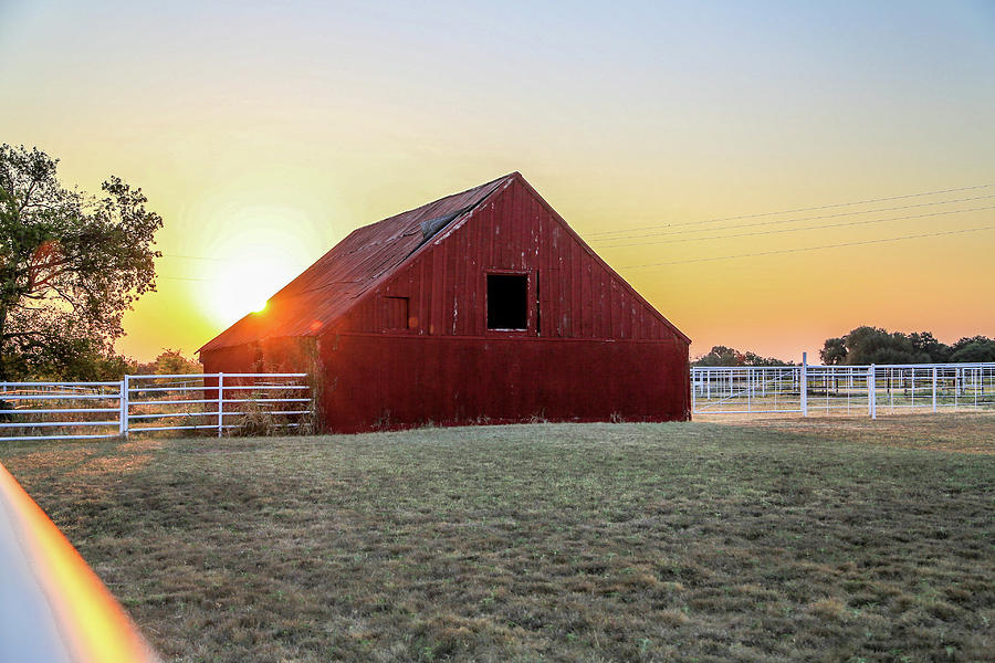 Red Barn At Sunrise Photograph by Michael Wayne Barnett - Pixels