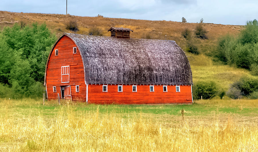 Red Barn in Montana  Photograph by Cathy Anderson