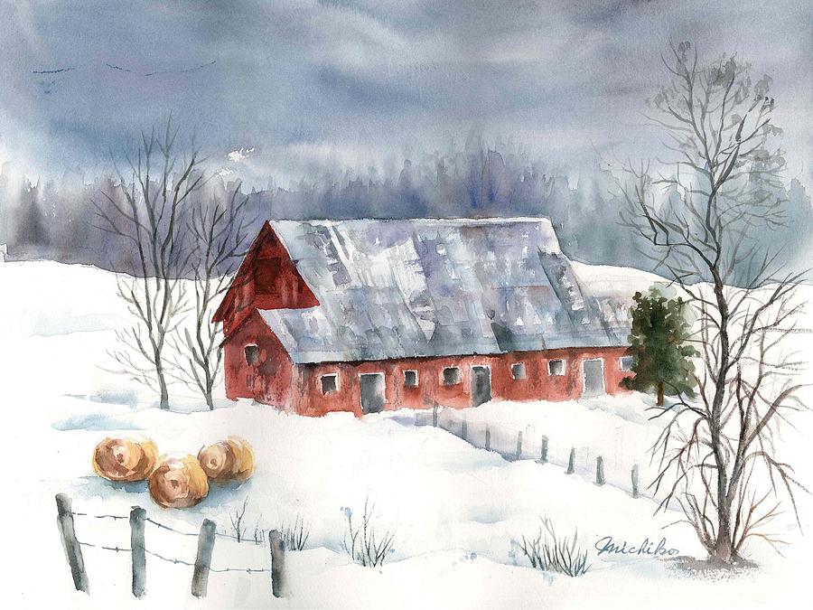 Red barn Painting by Michiko Taylor - Fine Art America