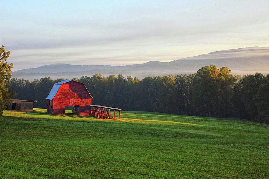 Red Barn on the Hill Photograph by Joe Duket