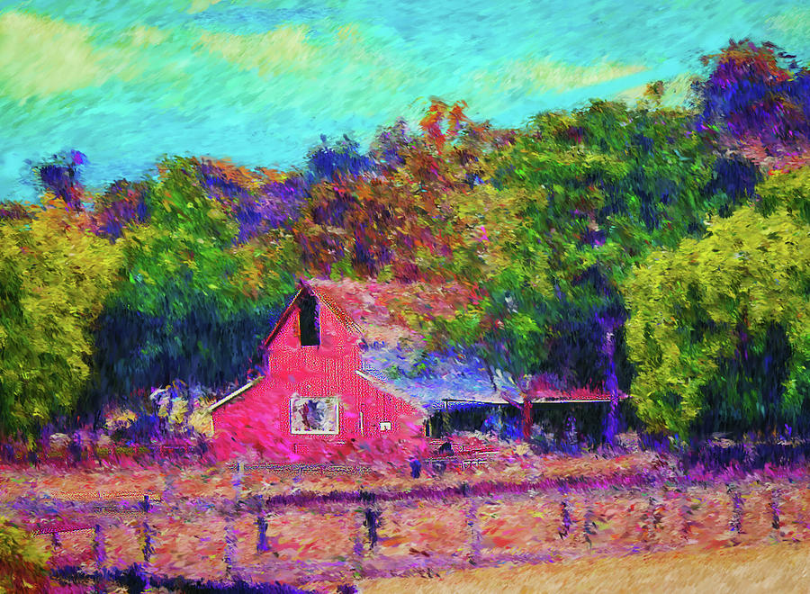 Red Barn Painting Mixed Media by Joseph Hollingsworth