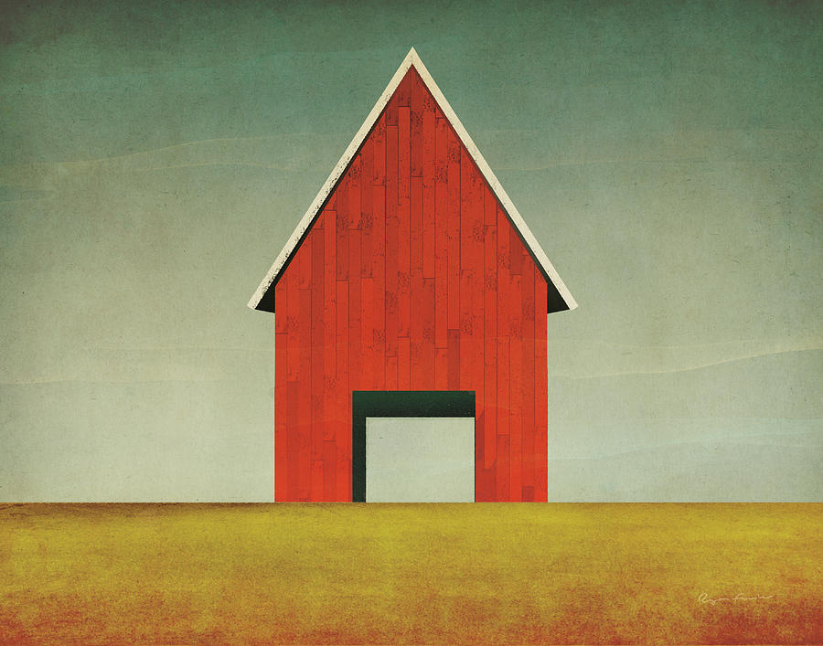 Architecture Painting - Red Barn Summer by Ryan Fowler