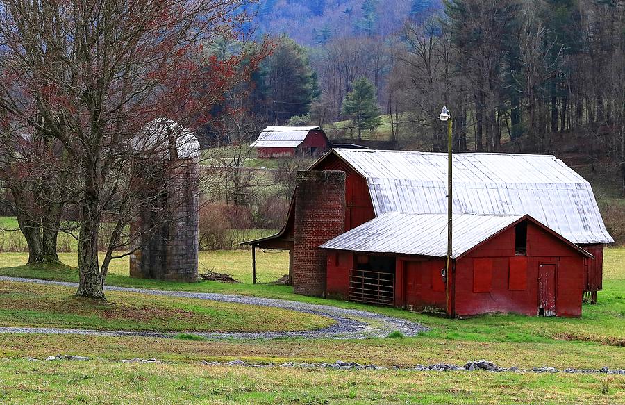 Red Barns In Winter Photograph