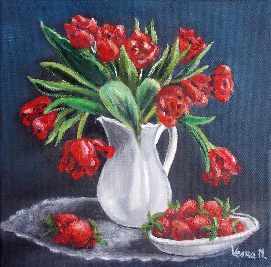 Red Beauty Painting by Vesna Martinjak