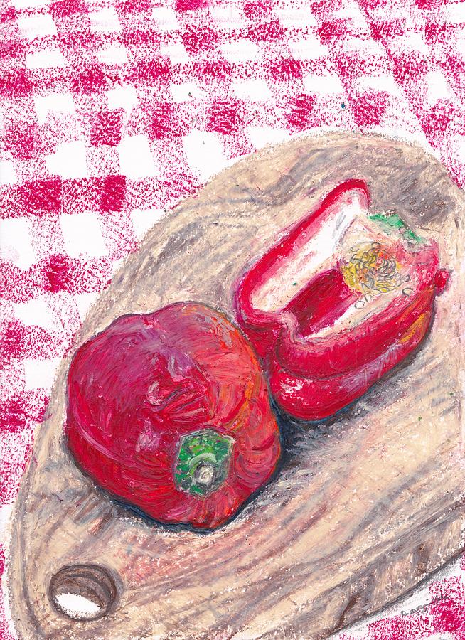 Red Bell Peppers Pastel by Danielle Rosaria - Pixels