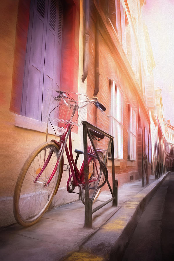 City Photograph - Red Bicycle Toulouse France  by Carol Japp
