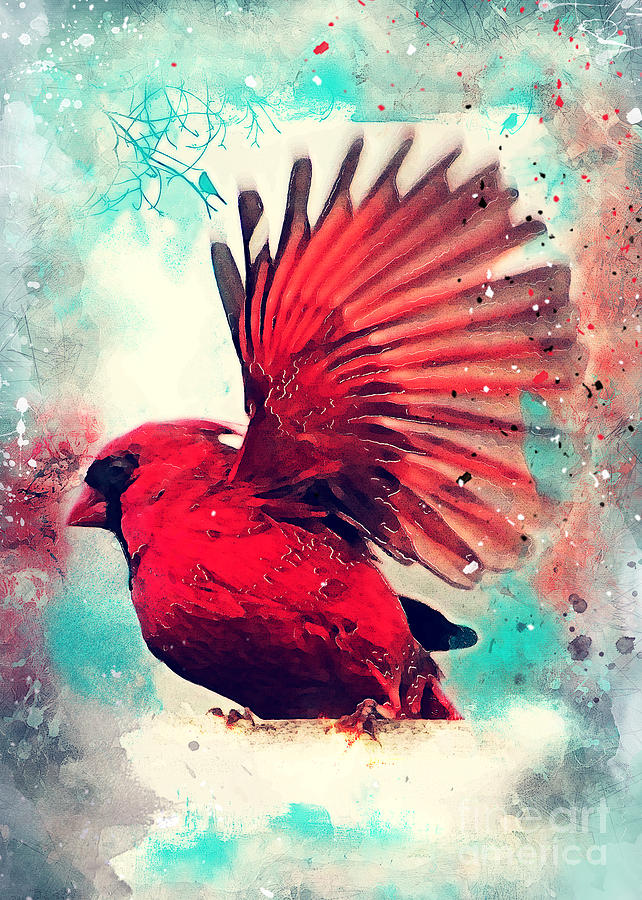 Red Bird Digital Art