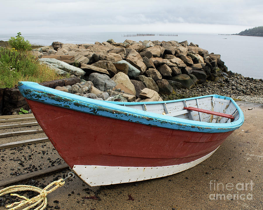 Red Boat at Low Tide Photograph by Barbara McMahon