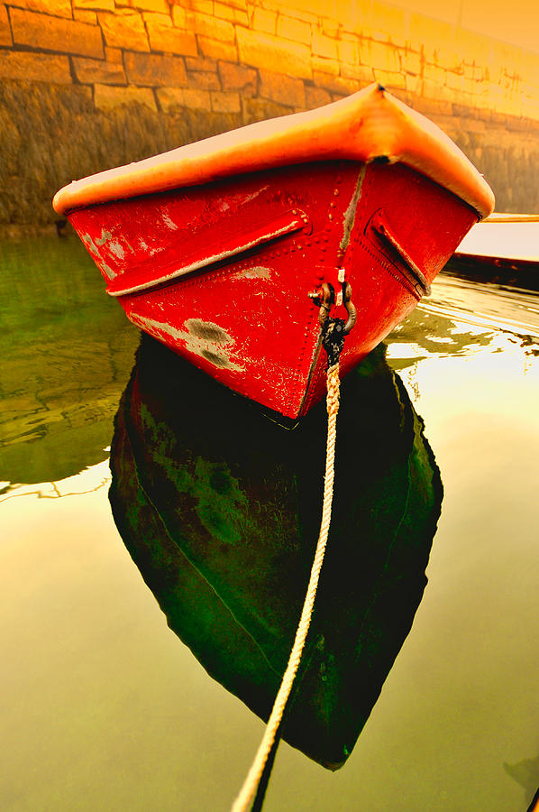 Red Boat Photograph by Tom Gresham