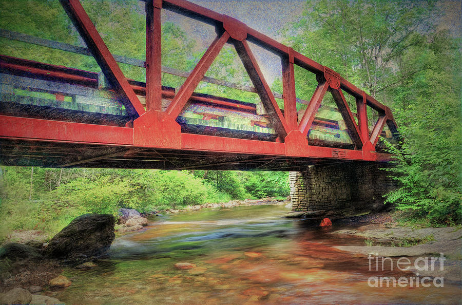 Red Bridge Digital Art by Savannah Gibbs