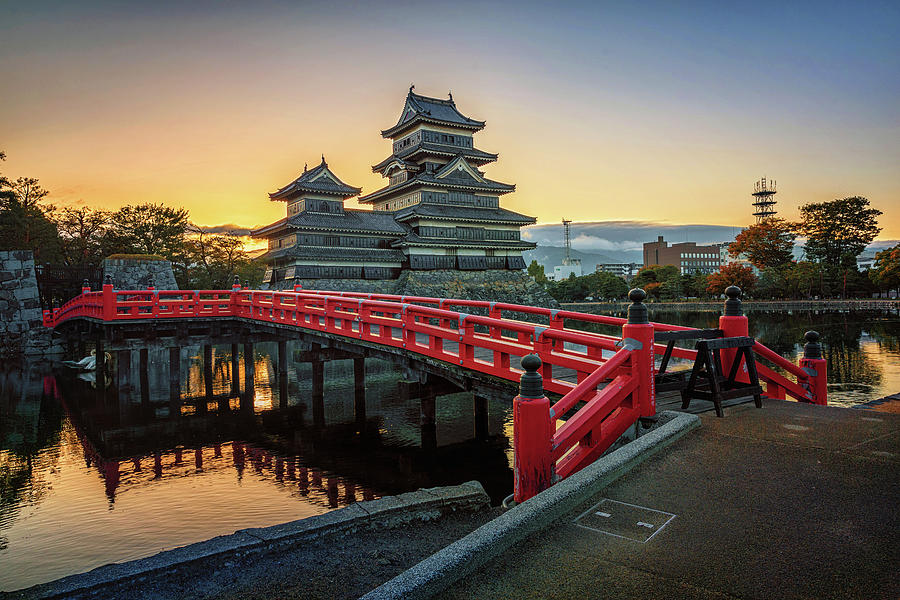 Red Bridge to Matsumoto Photograph by Karen Jorstad
