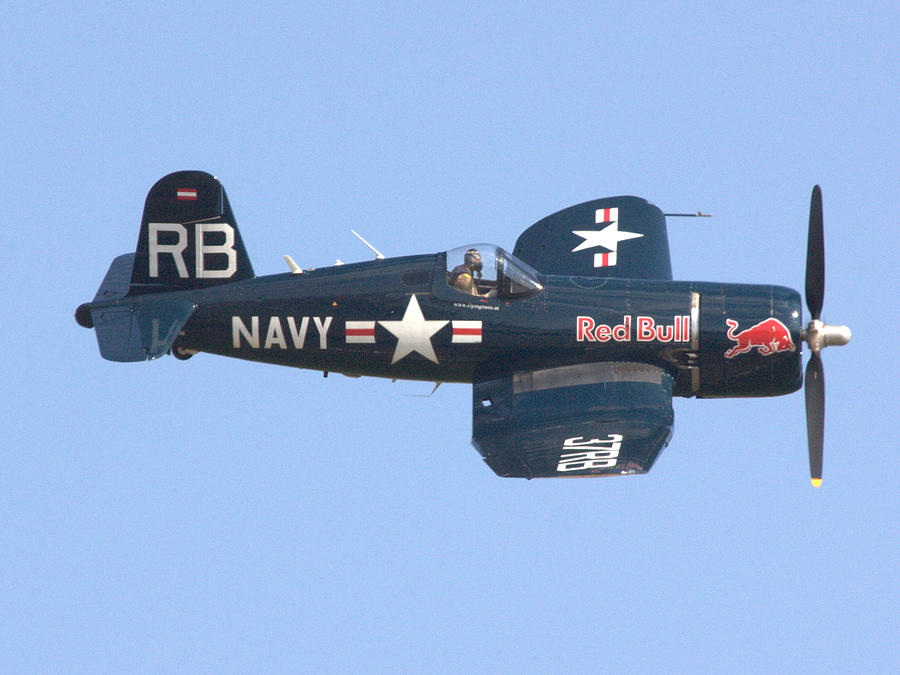 Flying Legends Photograph - Red Bull Corsair by Richard Filteau