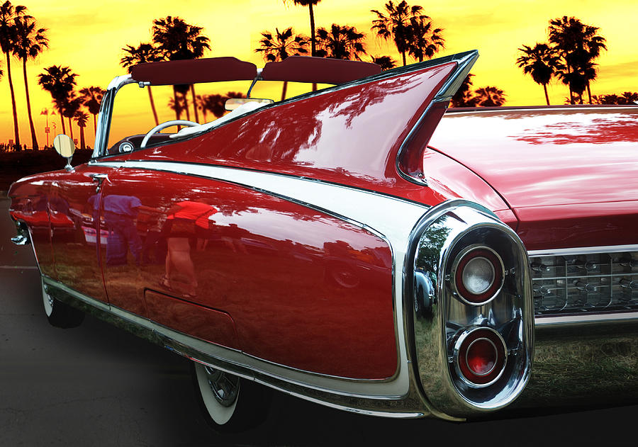 Vintage Photograph - Red Cadillac by Larry Butterworth
