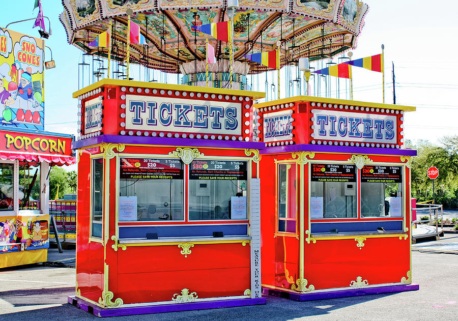Red Carnival Ticket Booths Photograph by Eye Shutter To Think - Fine Art  America